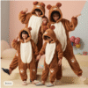 Teddy Bear Costume Onesie – Family Kigurumi Pajamas for Men, Women, Kids – Party, Christmas, Halloween & Carnival Wear