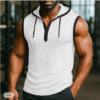 Men's Sleeveless Hooded Waffle Tank Top – Summer Casual Sporty Shirt for Outdoor & Gym Wear