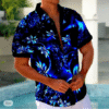 Men’s Floral Hawaiian Shirt – Short Sleeve Button-Up Aloha Resort Top for Summer & Casual Wear