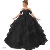 Girls’ Flower Girl Princess Dress – Off-Shoulder Elegant Wedding & Party Dress for Kids (Light Pink, Wine Red)