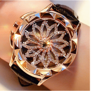 Women’s Rhinestone Watch – Big Dial Crystal Bracelet Wristwatch – Elegant Ladies Watch Gift Choice