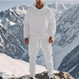 Men's Hoodie Tracksuit 2-Piece – Jacquard Streetwear for Daily & Outdoor Use