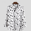 Men's Polka Dot Vacation Shirt – Button Up, Long Sleeve, Casual Hawaiian Style