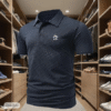 Men's Polo Shirt – Penguin Waffle Texture, Button Up, 3D Print, Business Casual & Outdoor