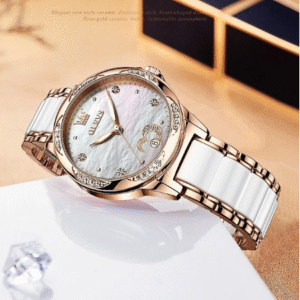 OLEVS Women’s Mechanical Watch – Minimalist Automatic Self-Winding, Luminous, Waterproof Ceramic Wristwatch