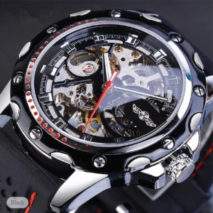 WINNER Mechanical Luxury Watch – Self-Winding Large Dial Business Timepiece with Leather Strap