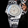 JARAGAR Aviator Mechanical Watch – Military-Inspired Automatic Stainless Steel Timepiece with Blue Glass