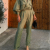 Women's Long Sleeve Shirt & Wide-Leg Pants Set – Formal Streetwear Outfit for Office & Daily Fall Style