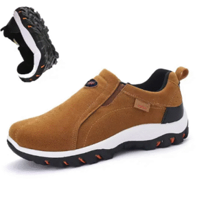 Men's Canvas Slip-On Hiking Shoes – Lightweight Non-Slip Outdoor Trail Footwear