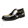 Men's Metallic Brogue Oxfords – Lace-Up Dress Shoes for Business, Weddings, and Evening Events