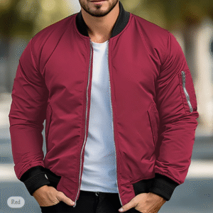 Men’s Bomber Jacket – Warm Stand Collar Varsity Sport Coat for Fall & Winter Streetwear