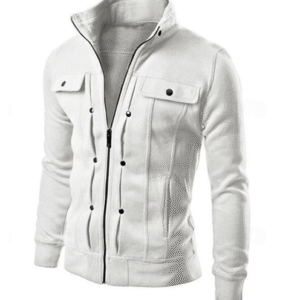 Men’s Lightweight Shirt Jacket – Standing Collar Zipper Jacket for Fall & Winter Daily Wear