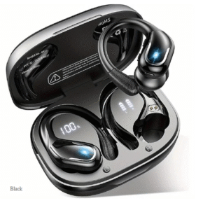 Wireless Earbuds for Running – IPX7 Waterproof Earphones with Earhooks, 60H Battery, Dual-LED Display, and Pure Bass Sound