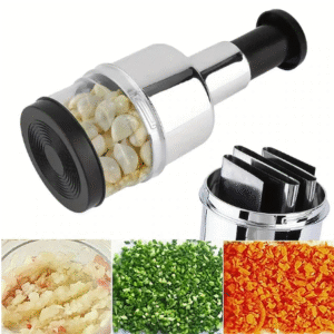 Stainless Steel Hand-Press Garlic & Onion Chopper – Creative Kitchen Tool