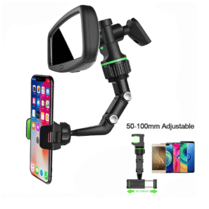 360° Rotating Rearview Mirror Phone Holder for Car and Home Use