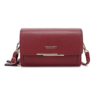 Women's Crossbody Wallet Bag with Gold Accents and Adjustable Strap