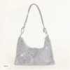 Women's Crystal Embellished Evening Clutch with Chain – Elegant Bag for Weddings & Parties