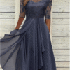 Women's Elegant Floral Lace Midi Dress for Cocktail Parties & Weddings