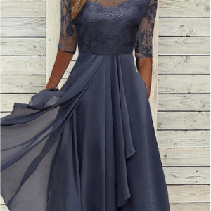 Women's Elegant Floral Lace Midi Dress for Cocktail Parties & Weddings