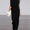 Women's Elegant One-Shoulder Wide-Leg Jumpsuit for Work & Formal Events