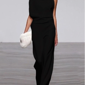 Women's Elegant One-Shoulder Wide-Leg Jumpsuit for Work & Formal Events