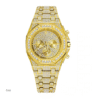 Men's Luxury Quartz Watch with Diamond Accents and Calendar Display