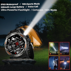 Smartwatch with 100 Sports Modes, LED Display, Call Answering & Flashlight – Compatible with iOS & Android